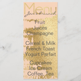 Baby Shower Menu "Classic Guld/Rosa" Meny