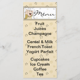 Baby Shower Menu "Guld Black Stars Baby" Meny
