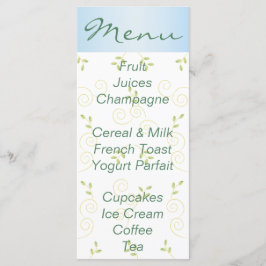 Baby Shower Menu "Guld Blue Birds" Meny