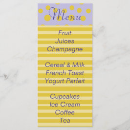 Baby Shower Menu "Guld Feet" Meny