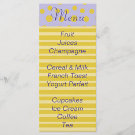 Baby Shower Menu "Guld Feet" Meny
