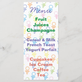 Baby Shower Menu Paci Bunny Meny