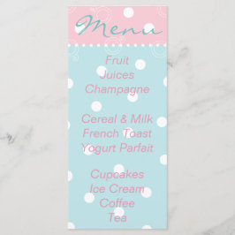 Baby Shower Menu "Rosa Blue Baby" Meny