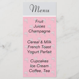 Baby Shower Menu "Rosa Dolphins" Meny