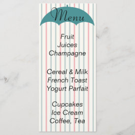 Baby Shower Menu "Umbrella Picnic" Meny
