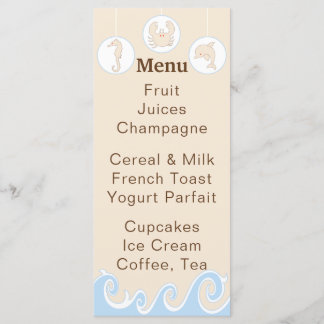 Baby Shower Menu "Under Sea Mobile" (Bärbar) Meny