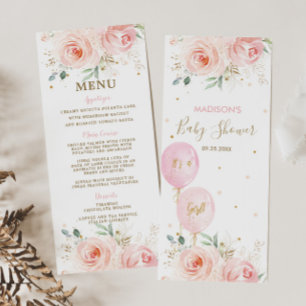 Baby Shower-meny för Blommigt med modern Chic Program