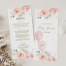 Baby Shower-meny för  Blommigt med modern Chic