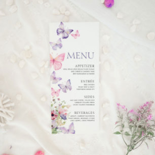 Baby Shower-menyn med Butterflies Meny