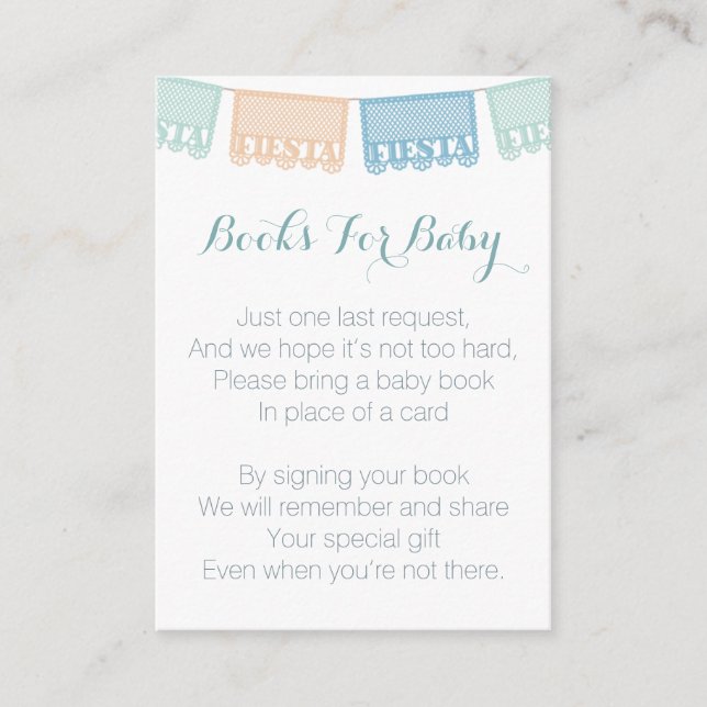 Baby Shower Mexican Fiesta Matching Hämta Bok Tilläggskort (Framsida)
