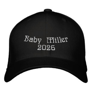 Baby Shower Miller 2026 Svart Ungdom Flexfit Ull Broderad Keps