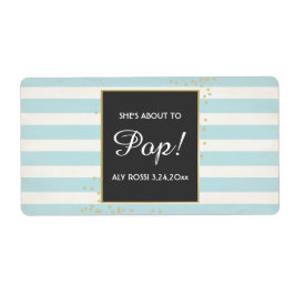 Baby Shower Mini Champagne Label Boy Fraktsedel
