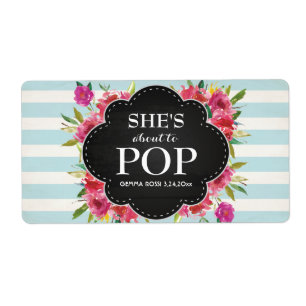 Baby Shower Mini Champagne Label Boy Girl Fraktsedel