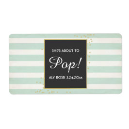 Baby Shower Mini Champagne Label Boy Girl Fraktsedel
