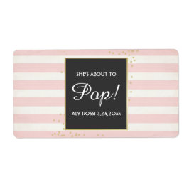 Baby Shower Mini Champagne Label Girl Fraktsedel