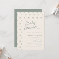 Baby Shower | Minimalistisk inbjudan till Sage Boh