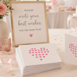 Baby Shower Minneskort med Hjärtan Kort