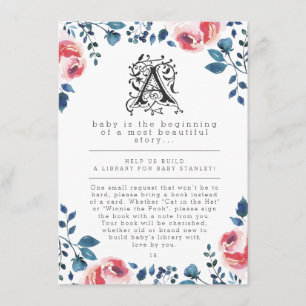 Baby Shower Modern Blommigt Storybook Tilläggskort