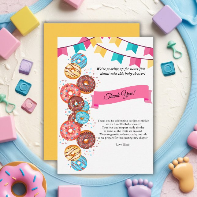 Baby Shower Modern Donut Baby Sprinkles från Sprin Tack Kort (Skapare uppladdad)