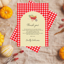 Baby Shower Modern Land Rustic Red Gingham