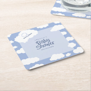 Baby Shower Moln Nio 9 Söt Whimsical Fest Underlägg Papper Kvadrat