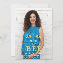 Baby Shower Mom to Bee Quote Bees Couple Photo Inbjudningar