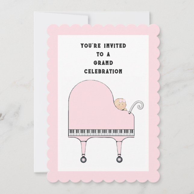 Baby Shower Musik Tema Inbjudningar (Framsida)
