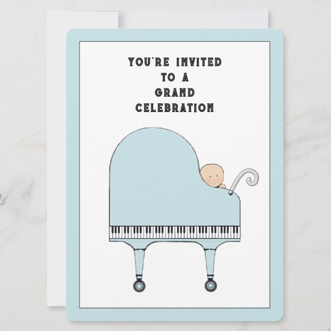 Baby Shower Musik Tema Inbjudningar (Framsida)