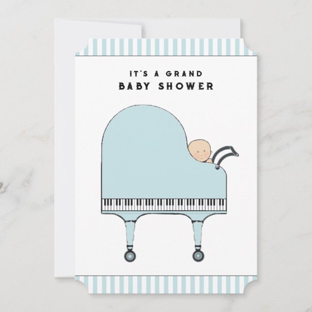 Baby Shower Musik Tematiska Inbjudningar (Framsida)