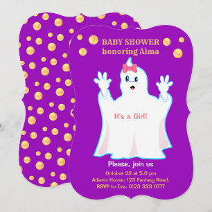 Baby Shower Mysig Spökinbjudan Inbjudningar