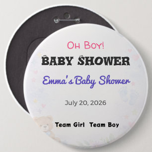Baby Shower Nål   Lag Tjej   Lag Pojke   Favor