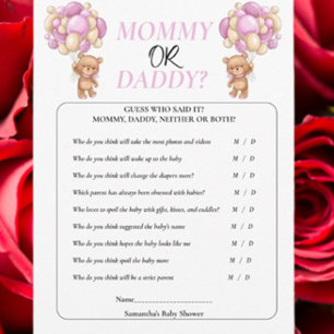 Baby Shower Nalle  Blivande Mamma. Mamma eller Pap Inbjudningar
