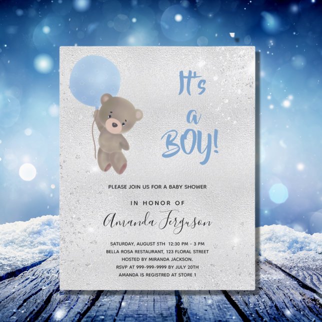 Baby Shower nalle boyinbjudan (Skapare uppladdad)