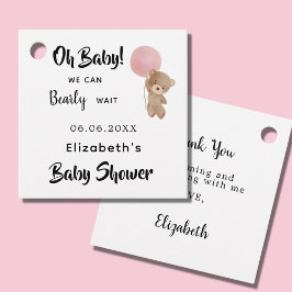 Baby Shower-nallens rosa vit Gåvor Etiketter