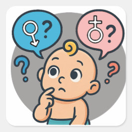 Baby shower name survey card fyrkantigt klistermärke