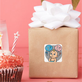 Baby shower namnundersökningskort fyrkantigt klistermärke