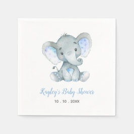 Baby Shower Napkin (Blue Elephant for Boys) Pappersservett