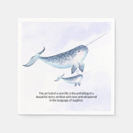 Baby Shower Napkins (babblöjor) för val av havets  Pappersservett