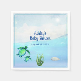 Baby Shower Napkins (babyskor för Cute Boys Sea Tu Pappersservett