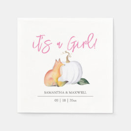 Baby Shower Napkins Fall Woodland Pumpkin Pappersservett