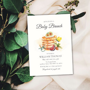 Baby Shower Nappar för frukt Baby Brunch Pancake Inbjudningar