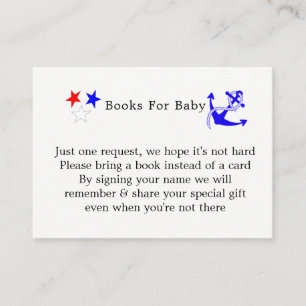 Baby Shower Nautical Boys Cute Sailor Blue Tilläggskort