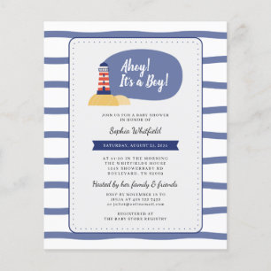 Baby Shower Nautical Lighthouse Ahoy Det är en poj