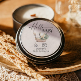 Baby Shower Neutral Boho Baby Barnvagn Runt Klistermärke