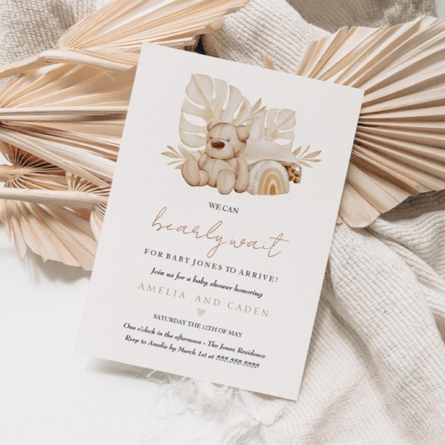 Baby Shower Neutral Boho Vi Kan Knappast Vänta Inbjudningar (Skapare uppladdad)