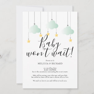 Baby Shower, Neutral Kansleringskort för Baby Spri Inbjudningar