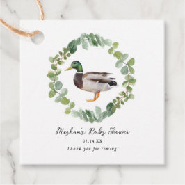 Baby Shower Neutral Mallard Anka Gåvor Etiketter