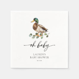 Baby Shower Neutral Mallard Anka Pappersservett