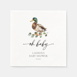 Baby Shower Neutral Mallard Anka Pappersservett