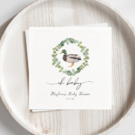 Baby Shower Neutral Mallard Anka Pappersservett